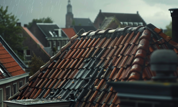 Dakreparatie aan een pannendak met loodwerk